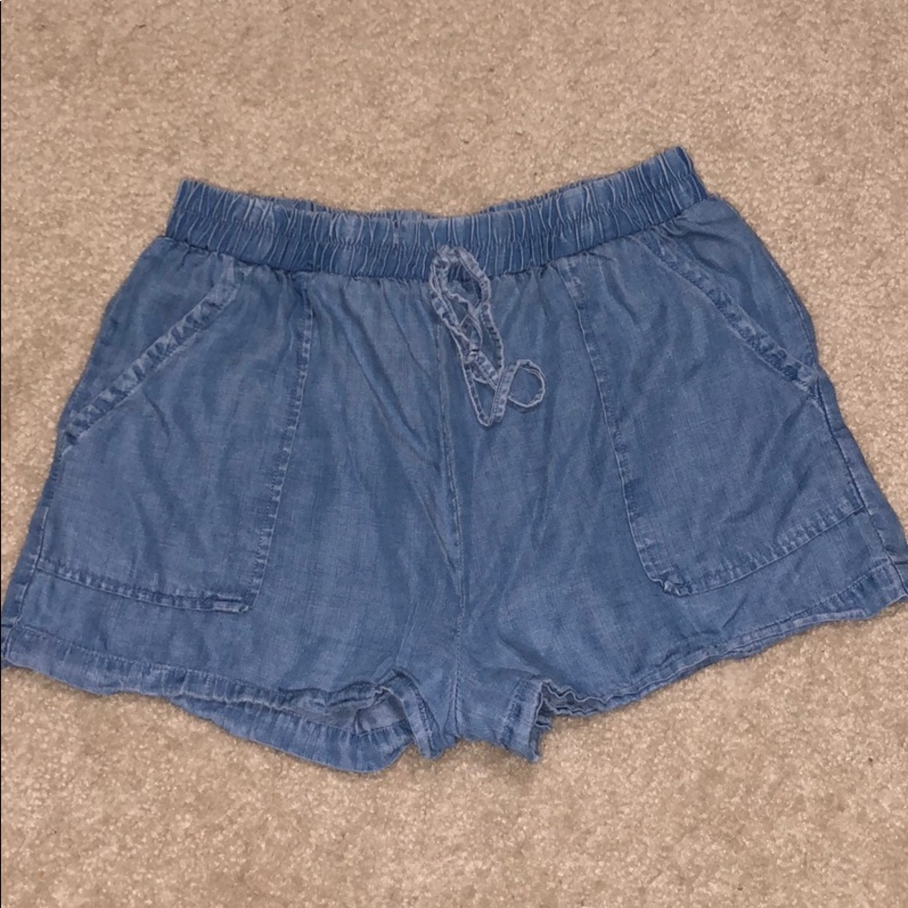 Blue Flowy Shorts